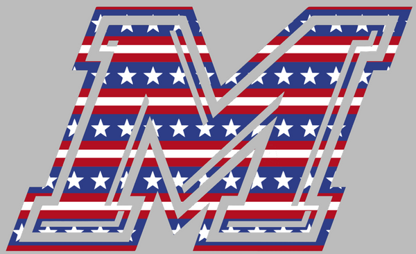 Marist Red Foxes M Logo Stars & Stripes USA American Flag Vinyl Decal PICK SIZE