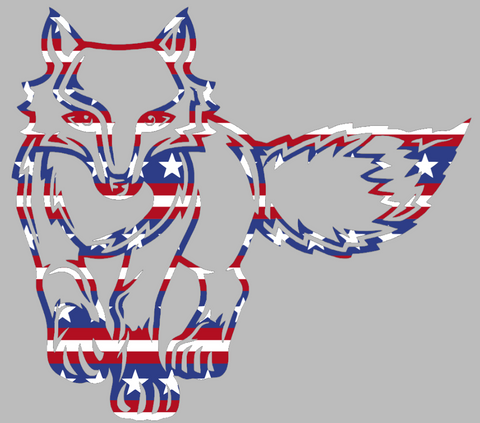 Marist Red Foxes Mascot Logo Stars & Stripes USA American Flag Vinyl Decal PICK SIZE
