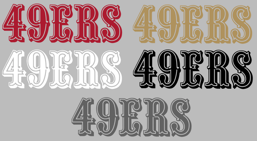 San Francisco 49ers Retro Throwback Team Name Logo Premium DieCut Vinyl Decal PICK COLOR & SIZE