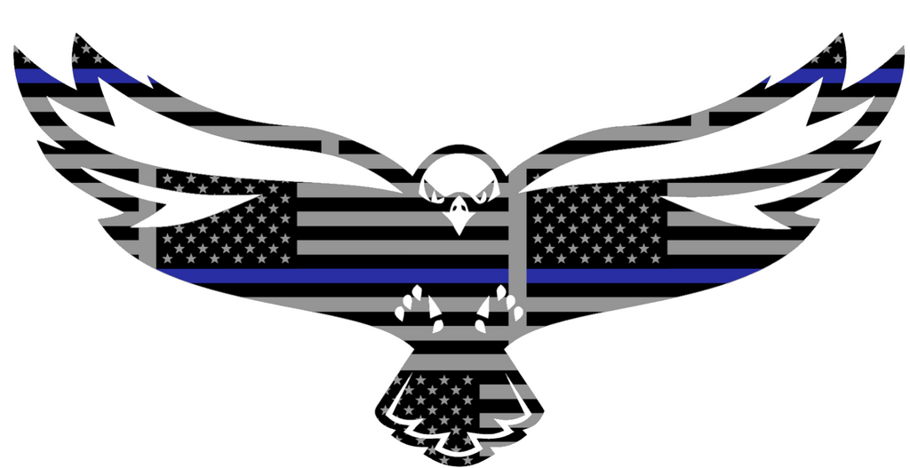Maryland Eastern Shore Hawks Team Logo Thin Blue Line American Flag Premium DieCut Vinyl Decal PICK SIZE