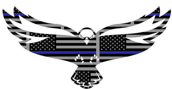 Maryland Eastern Shore Hawks Team Logo Thin Blue Line American Flag Premium DieCut Vinyl Decal PICK SIZE