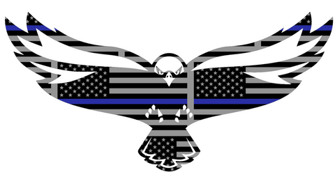 Maryland Eastern Shore Hawks Team Logo Thin Blue Line American Flag Premium DieCut Vinyl Decal PICK SIZE