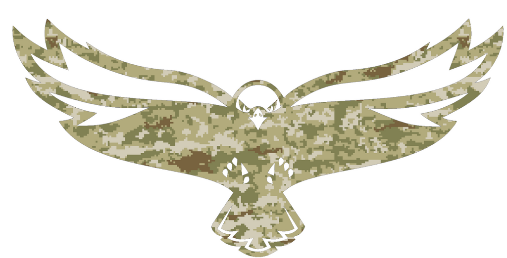 Maryland Eastern Shore Hawks Team Logo Salute to Service Camouflage Camo Vinyl Decal PICK SIZE