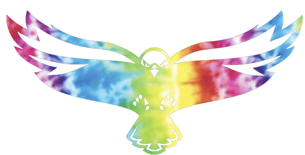 Maryland Eastern Shore Hawks Team Logo Crucial Catch Cancer Tie Dye Vinyl Decal PICK SIZE