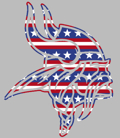 Minnesota Vikings Stars & Stripes Team Logo USA American Flag Vinyl Decal PICK SIZE
