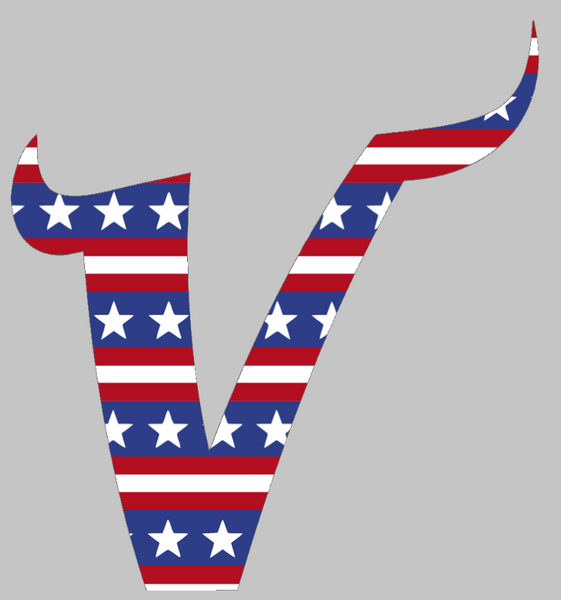 Minnesota Vikings Stars & Stripes V Logo USA American Flag Vinyl Decal PICK SIZE