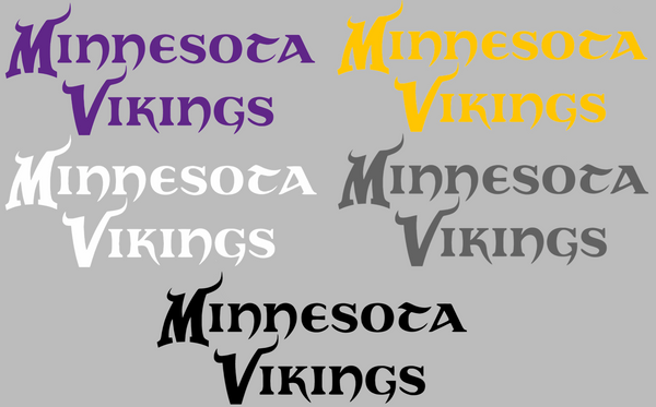 Minnesota Vikings Team Name Logo Premium DieCut Vinyl Decal PICK COLOR & SIZE