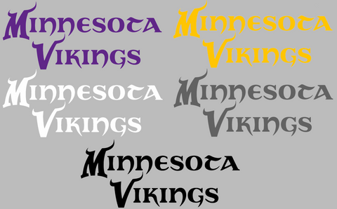 Minnesota Vikings Team Name Logo Premium DieCut Vinyl Decal PICK COLOR & SIZE