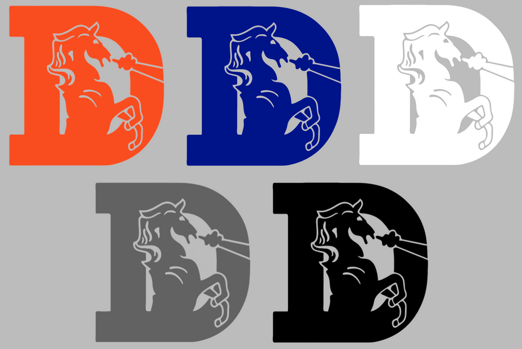 Denver Broncos Throwback Logo Decal – Die-Cut Laminated Vinyl Sticker, NFL Colors