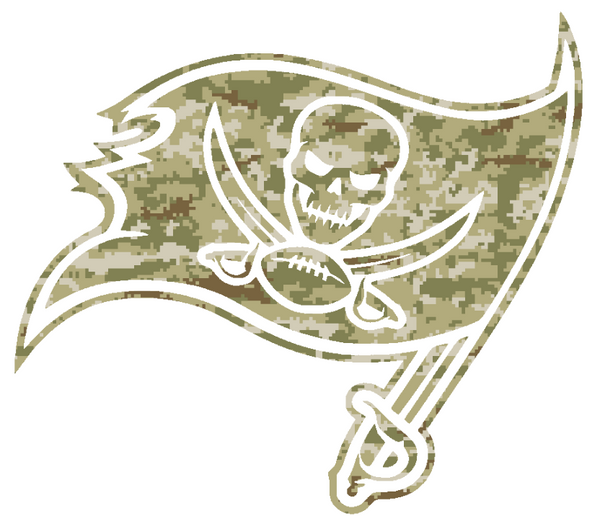 Tampa Bay Buccaneers Salute to Service Team Logo Camouflage Camo Vinyl Decal PICK SIZE