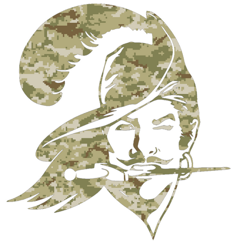 Tampa Bay Buccaneers Salute to Service Retro Throwback Logo Camouflage Camo Vinyl Decal PICK SIZE