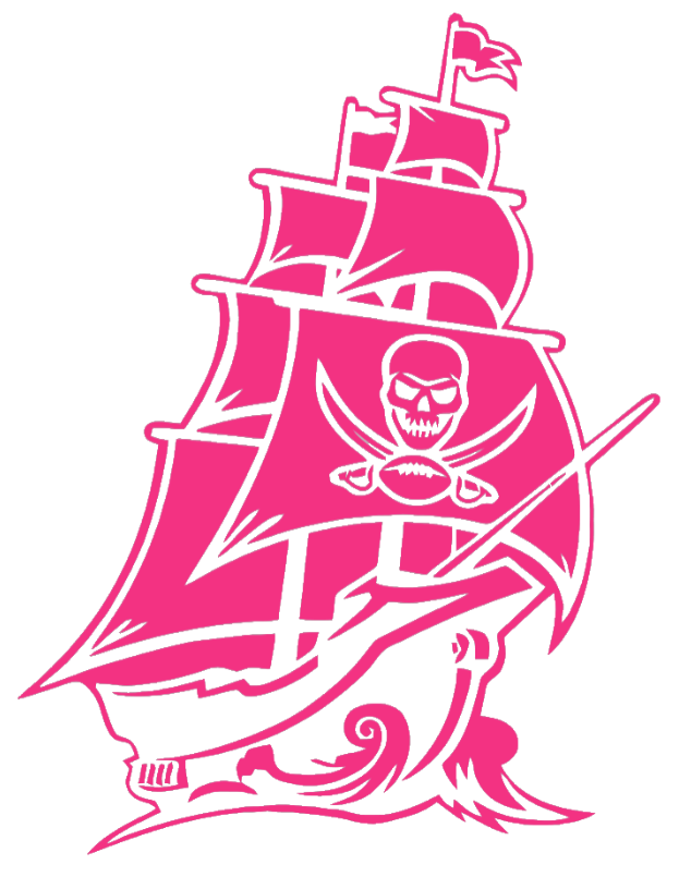 Tampa Bay Buccaneers HOT PINK Pirate Ship Logo Premium DieCut Vinyl Decal PICK SIZE