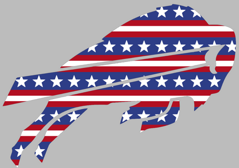 Buffalo Bills Stars & Stripes Team Logo USA American Flag Vinyl Decal PICK SIZE