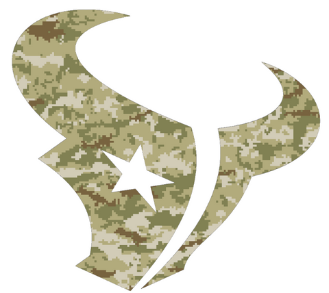 Houston Texans Salute to Service Team Logo Camouflage Camo Vinyl Decal PICK SIZE