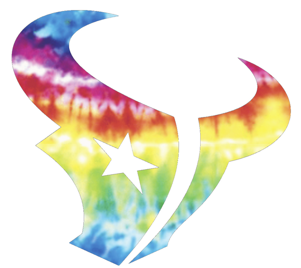Houston Texans Crucial Catch Cancer Team Logo Tie Dye Vinyl Decal PICK SIZE