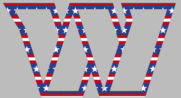 Washington Commanders Stars & Stripes Alternate Logo USA American Flag Vinyl Decal PICK SIZE