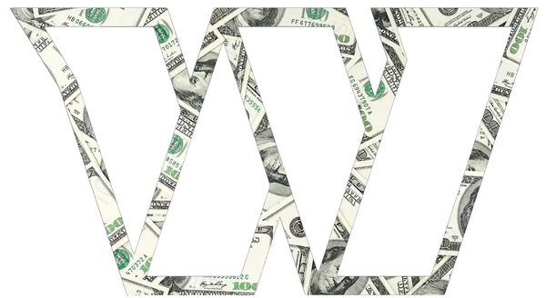 Washington Commanders Money Print Alternate Logo Premium DieCut Vinyl Decal PICK SIZE