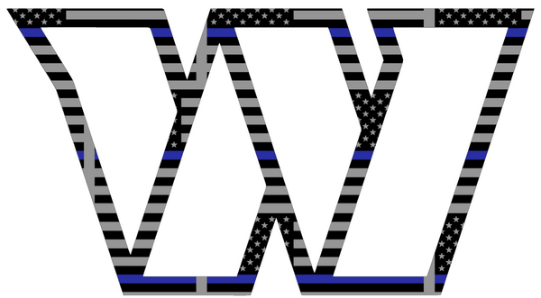 Washington Commanders Thin Blue Line Alternate Logo American Flag Premium DieCut Vinyl Decal PICK SIZE