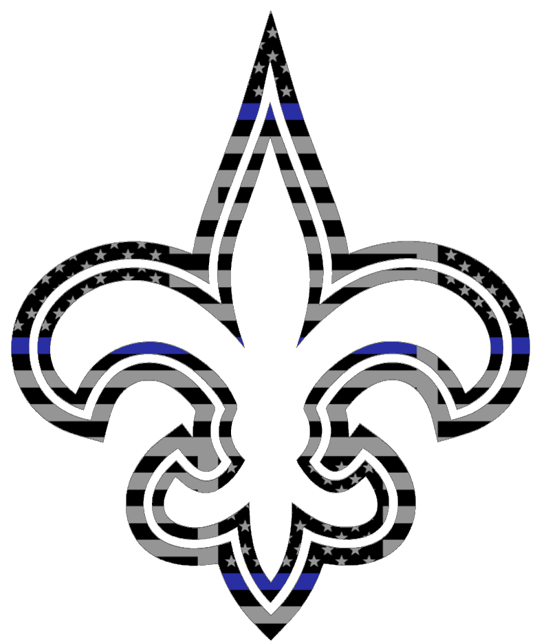 New Orleans Saints Thin Blue Line Team Logo American Flag Premium DieCut Vinyl Decal PICK SIZE