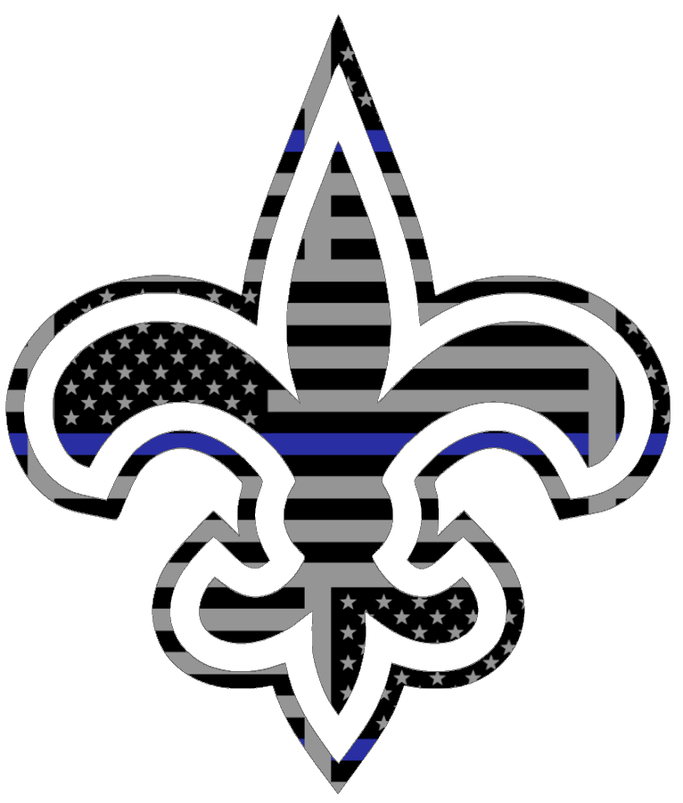 New Orleans Saints Thin Blue Line Alternate Logo American Flag Premium DieCut Vinyl Decal PICK SIZE