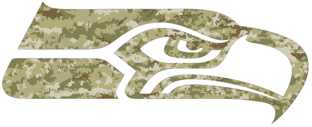 Seattle Seahawks Salute to Service Team Logo Camouflage Camo Vinyl Decal PICK SIZE