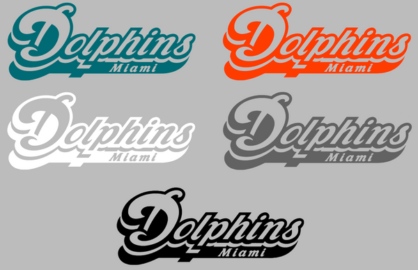 Miami Dolphins Retro Throwback Team Name Logo Premium DieCut Vinyl Decal PICK COLOR & SIZE