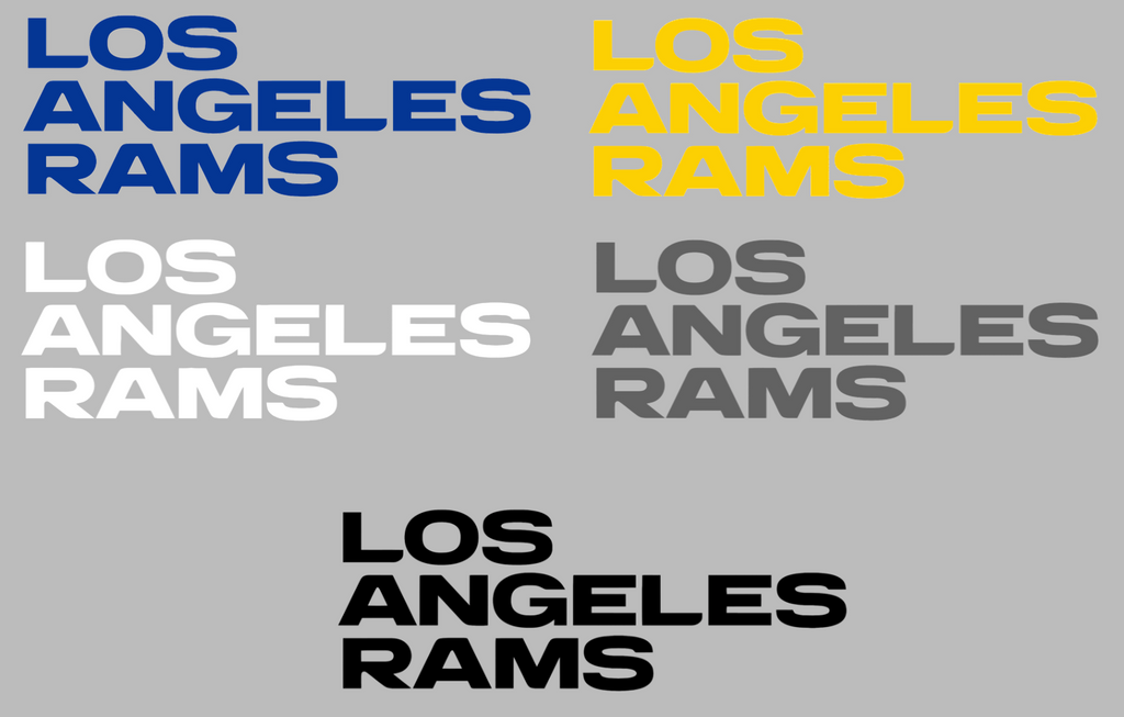 Los Angeles Rams Team Name Logo Premium DieCut Vinyl Decal PICK COLOR & SIZE