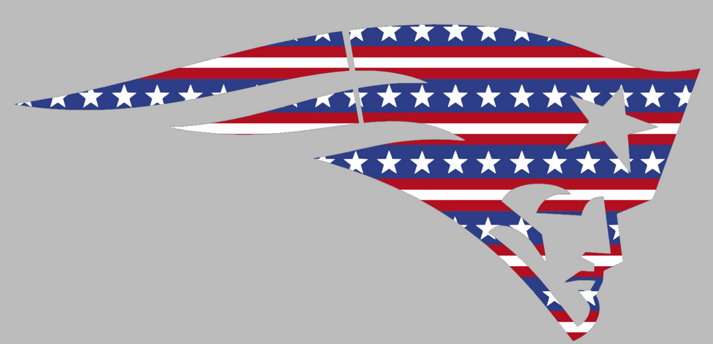 New England Patriots Stars & Stripes Team Logo USA American Flag Vinyl Decal PICK SIZE