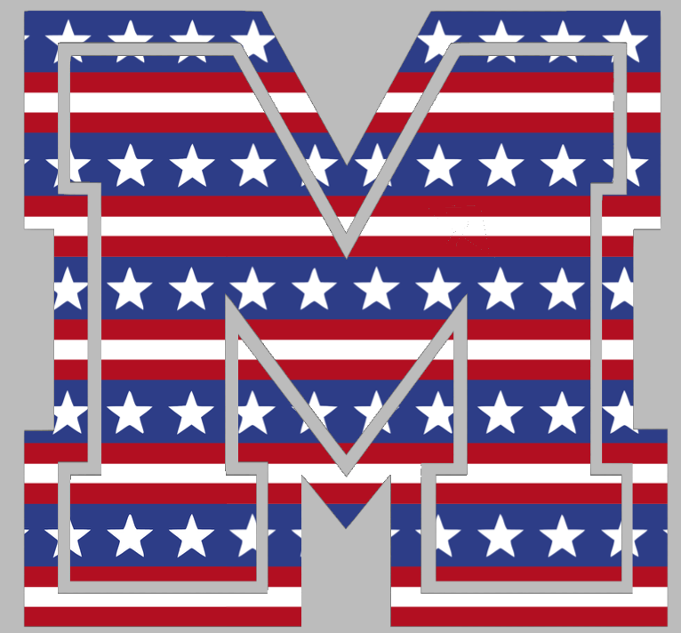 Mercyhurst Lakers M Logo Stars & Stripes USA American Flag Vinyl Decal PICK SIZE