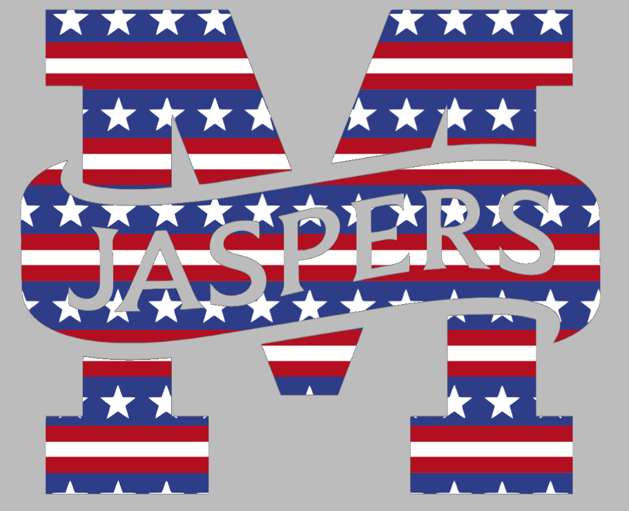 Manhattan Jaspers Team Logo Stars & Stripes USA American Flag Vinyl Decal PICK SIZE