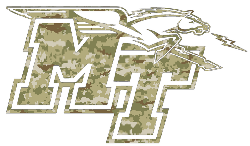 Middle Tennessee Blue Raiders Team Logo Salute to Service Camouflage Camo Vinyl Decal PICK SIZE