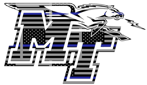 Middle Tennessee Blue Raiders Team Logo Thin Blue Line American Flag Premium DieCut Vinyl Decal PICK SIZE