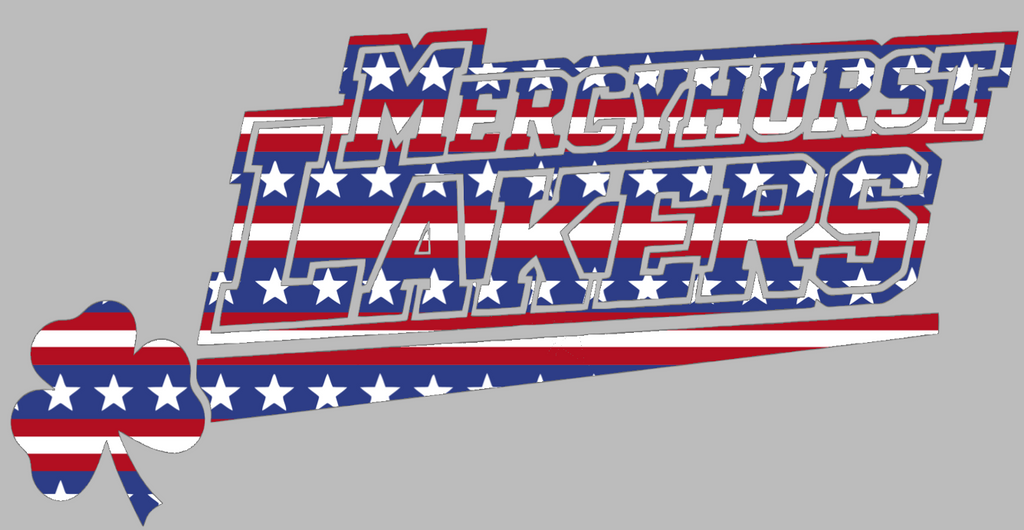 Mercyhurst Lakers Team Logo Stars & Stripes USA American Flag Vinyl Decal PICK SIZE