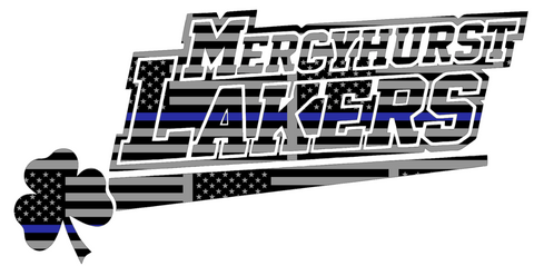 Mercyhurst Lakers Team Logo Thin Blue Line American Flag Premium DieCut Vinyl Decal PICK SIZE
