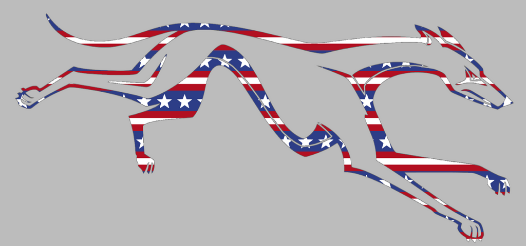 Loyola Maryland Greyhounds Mascot Logo Stars & Stripes USA American Flag Vinyl Decal PICK SIZE