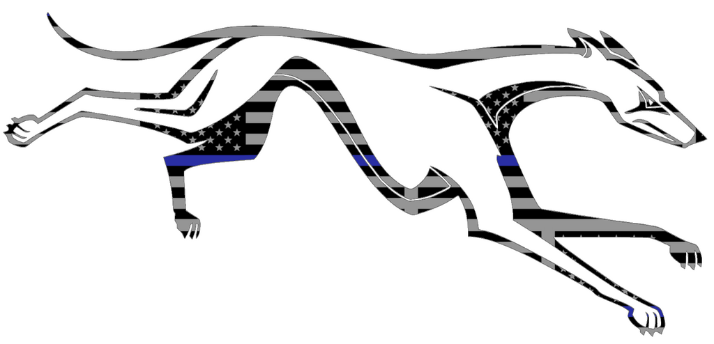 Loyola Maryland Greyhounds Mascot Logo Thin Blue Line American Flag Premium DieCut Vinyl Decal PICK SIZE