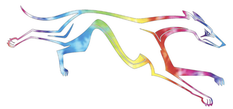 Loyola Maryland Greyhounds Mascot Logo Crucial Catch Cancer Tie Dye Vinyl Decal PICK SIZE