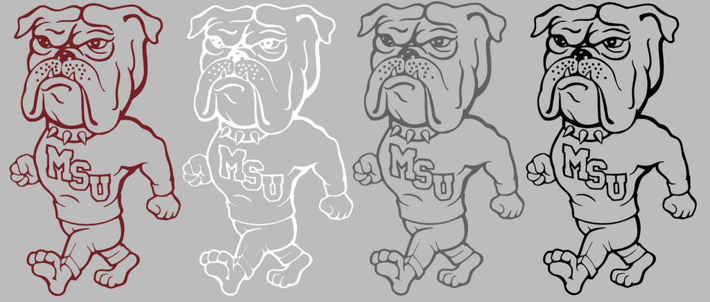 Mississippi State Bulldogs Retro Throwback Logo Premium DieCut Vinyl Decal PICK COLOR & SIZE