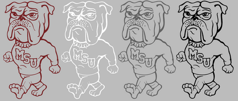 Mississippi State Bulldogs Retro Throwback Logo Premium DieCut Vinyl Decal PICK COLOR & SIZE