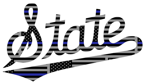 Mississippi State Bulldogs Team Logo Thin Blue Line American Flag Premium DieCut Vinyl Decal PICK SIZE
