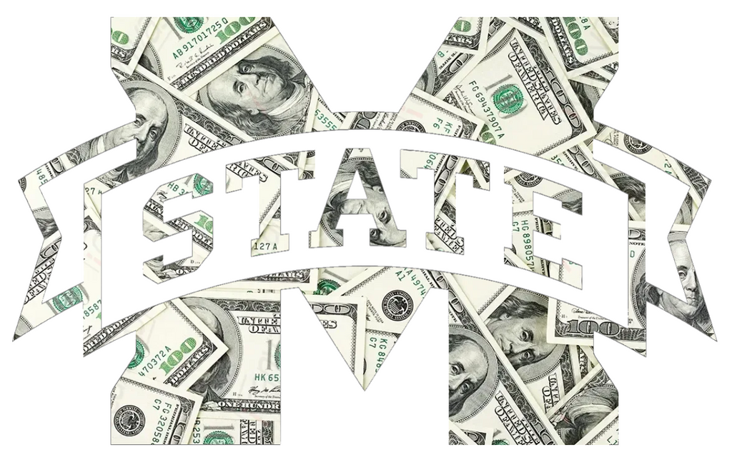Mississippi State Bulldogs Retro Throwback Logo Money Print Premium DieCut Vinyl Decal PICK SIZE
