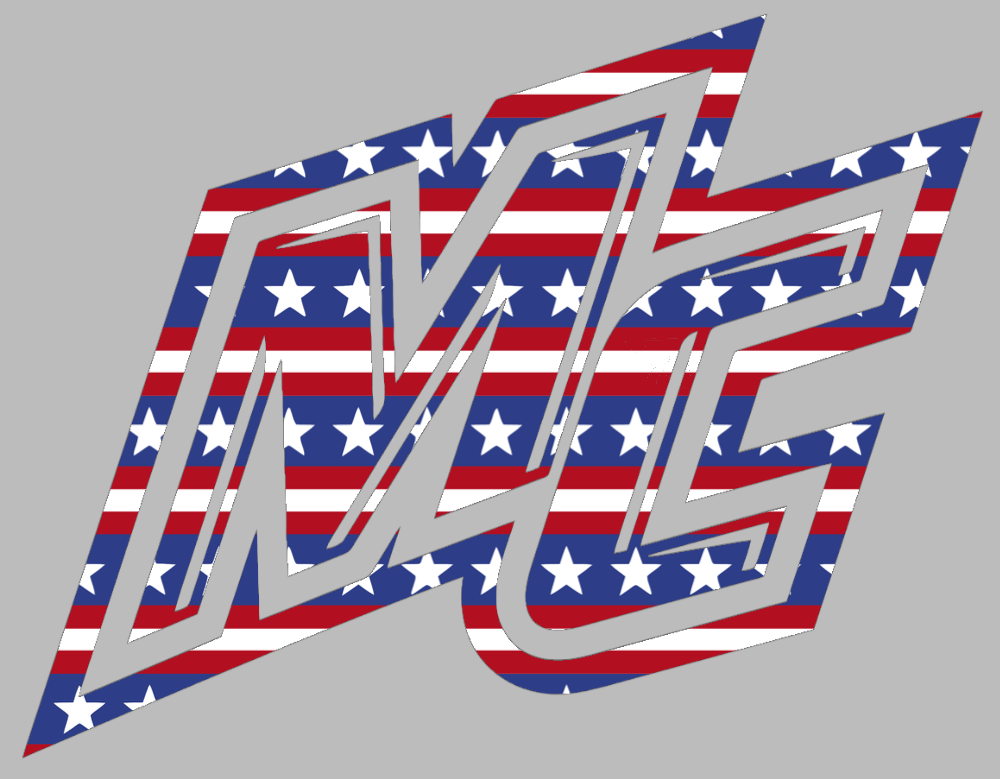 Merrimack Warriors Team Logo Stars & Stripes USA American Flag Vinyl Decal PICK SIZE
