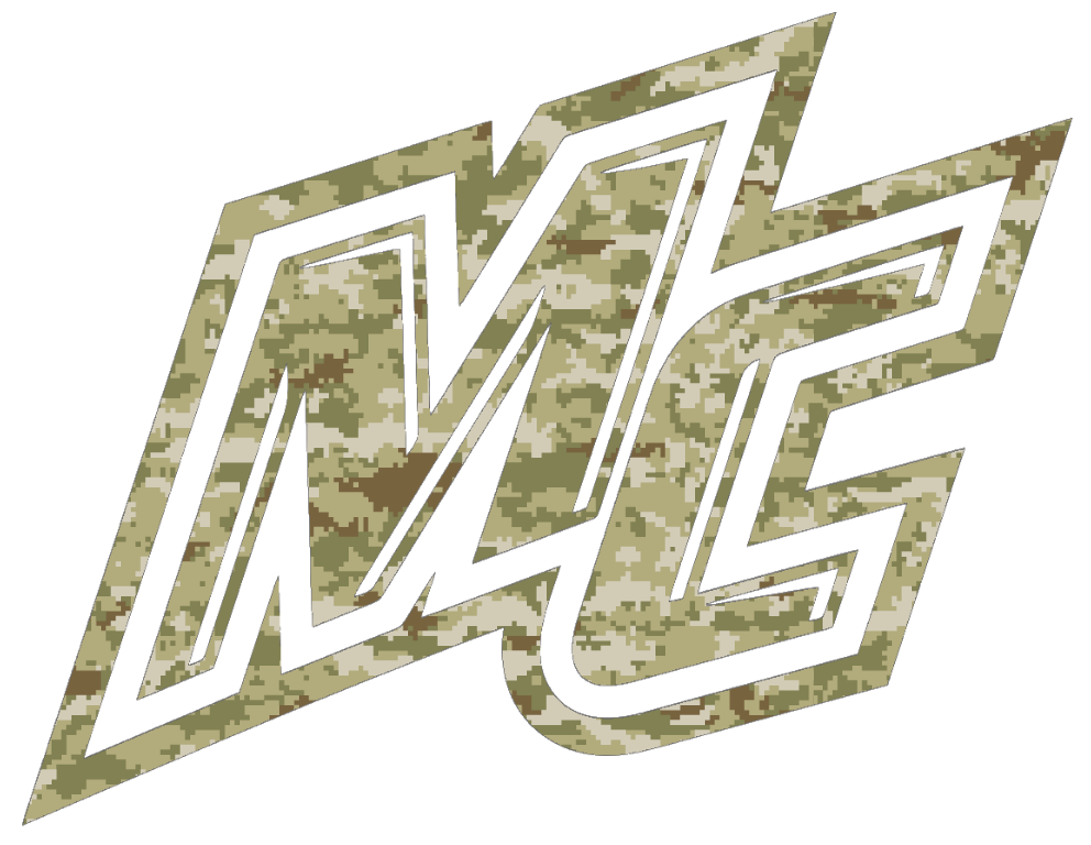 Merrimack Warriors Team Logo Salute to Service Camouflage Camo Vinyl Decal PICK SIZE