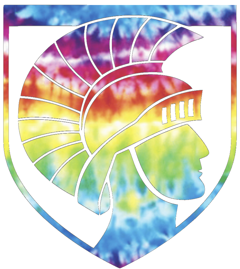 Merrimack Warriors Mascot Logo Crucial Catch Cancer Tie Dye Vinyl Decal PICK SIZE 