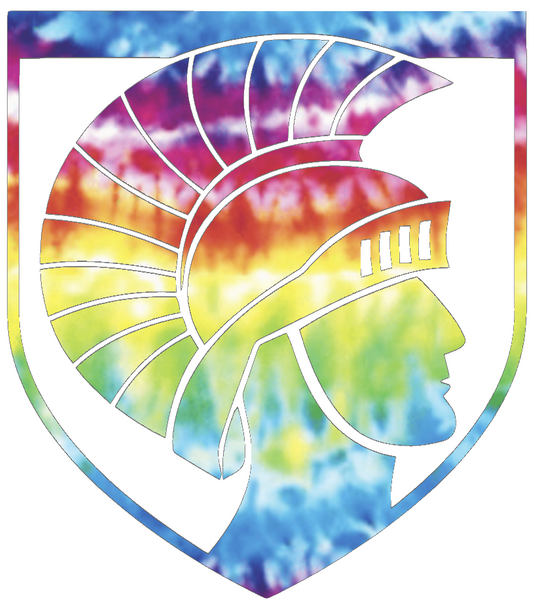 Merrimack Warriors Mascot Logo Crucial Catch Cancer Tie Dye Vinyl Decal PICK SIZE 