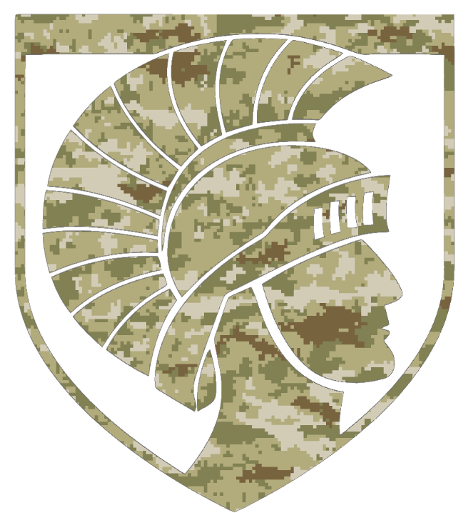 Merrimack Warriors Mascot Logo Salute to Service Camouflage Camo Vinyl Decal PICK SIZE