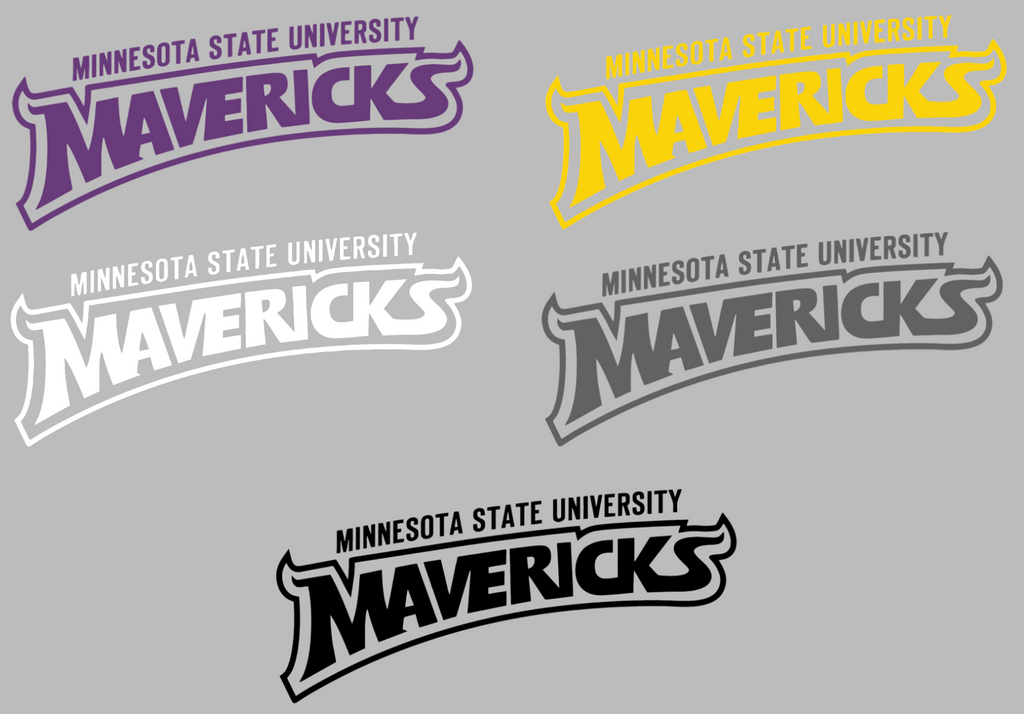 Minnesota State Mavericks Team Name Logo Premium DieCut Vinyl Decal PICK COLOR & SIZE
