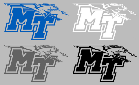 Middle Tennessee Blue Raiders Team Logo Premium DieCut Vinyl Decal PICK COLOR & SIZE