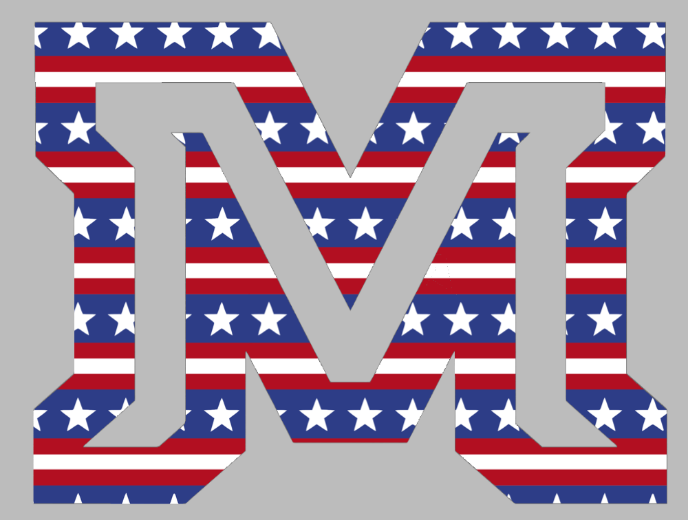 Montana State Bobcats M Logo Stars & Stripes USA American Flag Vinyl Decal PICK SIZE