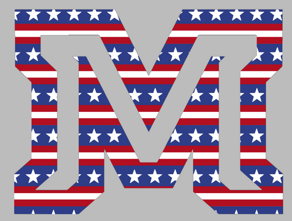 Montana State Bobcats M Logo Stars & Stripes USA American Flag Vinyl Decal PICK SIZE